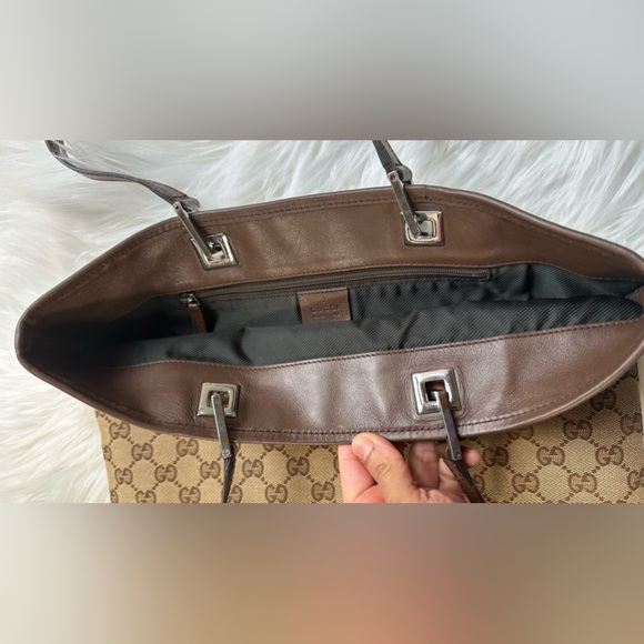 GUCCI Bag Handbag Tote Bag GG Canvas Brown - Picture 12 of 17